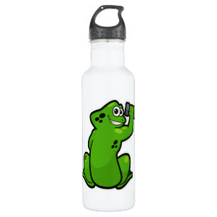Frog at Bodybuilding with Dumbbell Stainless Steel Water Bottle