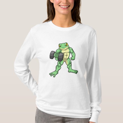 Frog at Bodybuilding with Dumbbell T_Shirt