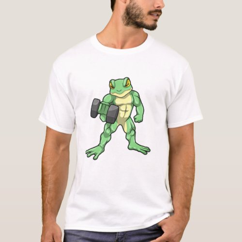 Frog at Bodybuilding with Dumbbell T_Shirt