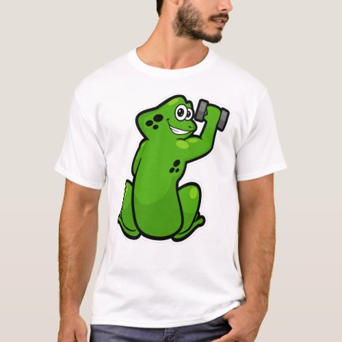 Frog at Bodybuilding with Dumbbell T_Shirt