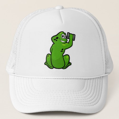 Frog at Bodybuilding with Dumbbell Trucker Hat