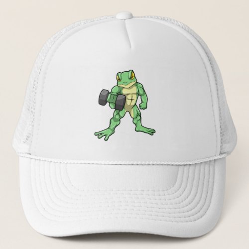 Frog at Bodybuilding with Dumbbell Trucker Hat