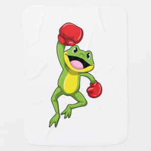 Frog at Boxing with Boxing gloves Baby Blanket