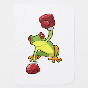 Frog at Boxing with Boxing gloves Baby Blanket