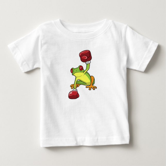 Frog at Boxing with Boxing gloves Baby T-Shirt (Front)