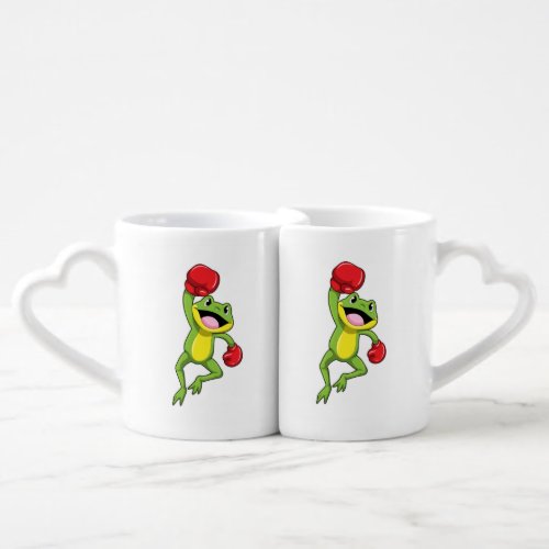 Frog at Boxing with Boxing gloves Coffee Mug Set