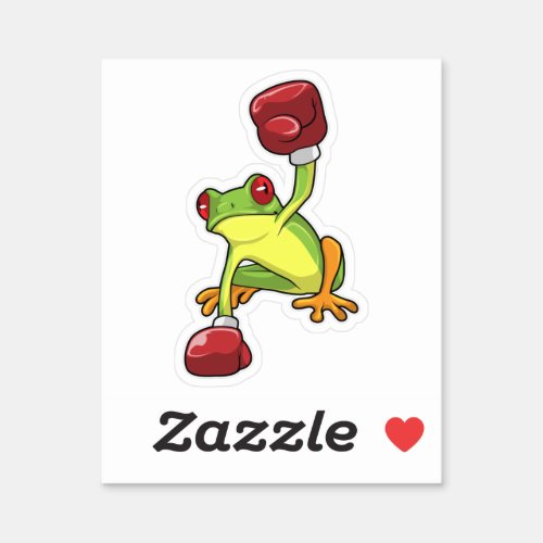 Frog at Boxing with Boxing gloves Sticker