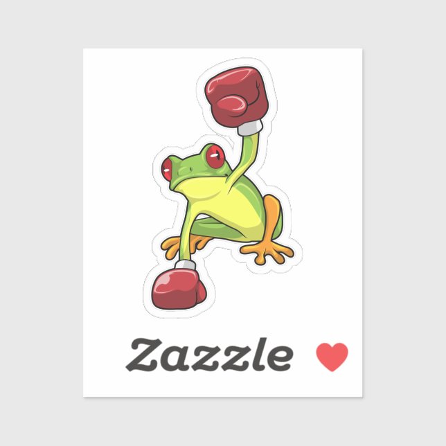 Frog at Boxing with Boxing gloves Sticker (Sheet)