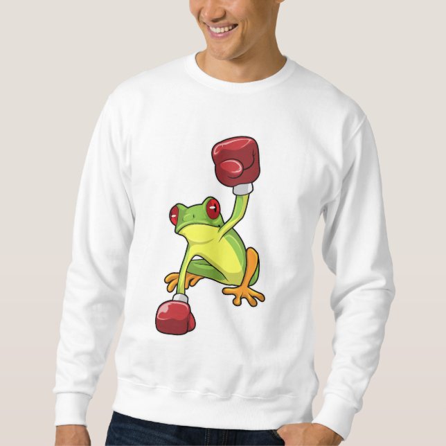 Frog at Boxing with Boxing gloves Sweatshirt (Front)