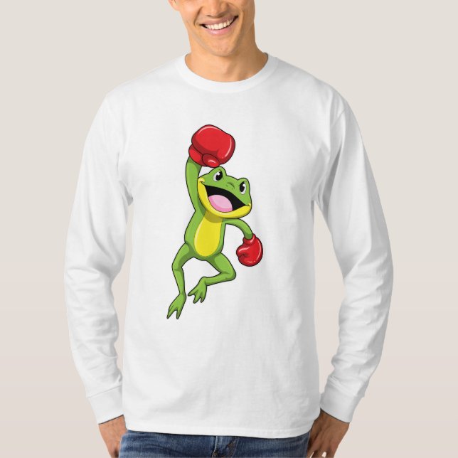Frog at Boxing with Boxing gloves T-Shirt (Front)