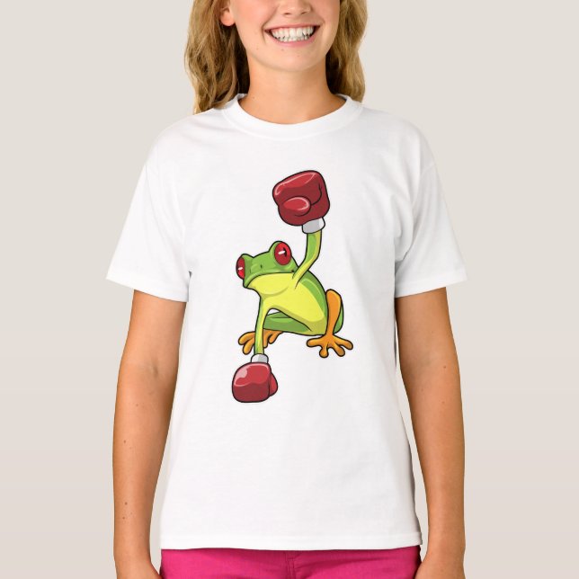 Frog at Boxing with Boxing gloves T-Shirt (Front)