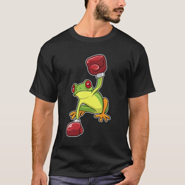 Frog at Boxing with Boxing gloves T-Shirt (Front)