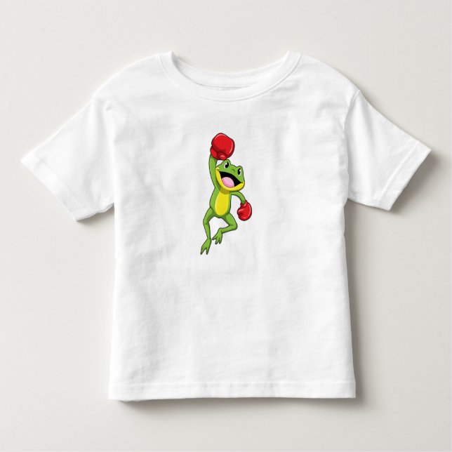 Frog at Boxing with Boxing gloves Toddler T-shirt (Front)