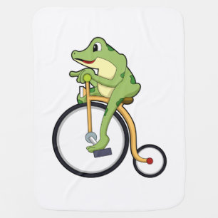 Frog at Circus with Bicycle.PNG Baby Blanket
