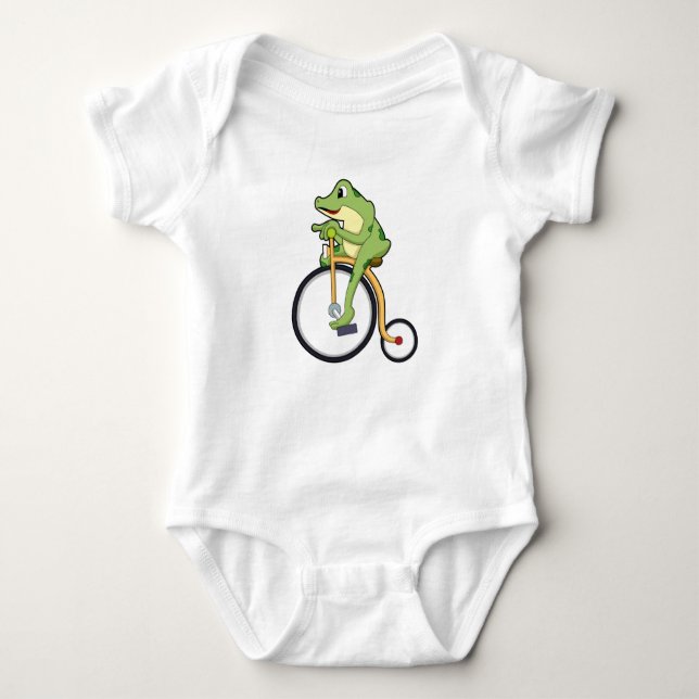 Frog at Circus with Bicycle.PNG Baby Bodysuit (Front)