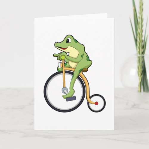 Frog at Circus with BicyclePNG Card