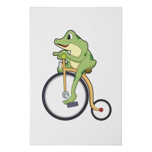 Frog at Circus with BicyclePNG Faux Canvas Print