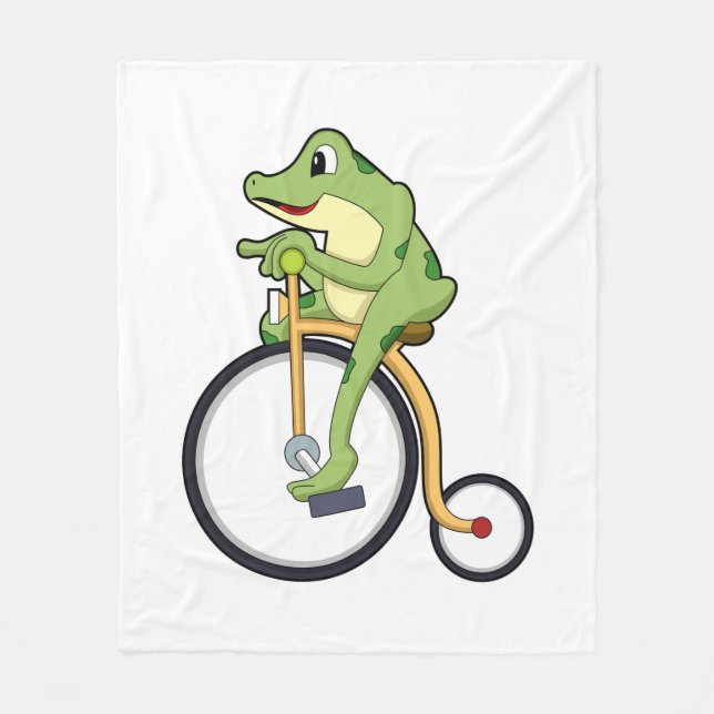 Frog at Circus with Bicycle.PNG Fleece Blanket (Front)