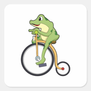 Frog at Circus with Bicycle.PNG Square Sticker