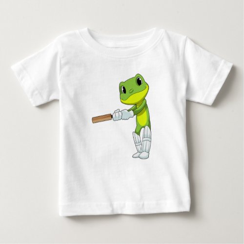 Frog at Cricket with Cricket bat Baby T_Shirt