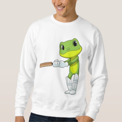 Frog at Cricket with Cricket bat Sweatshirt