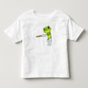 Frog at Cricket with Cricket bat Toddler T-shirt