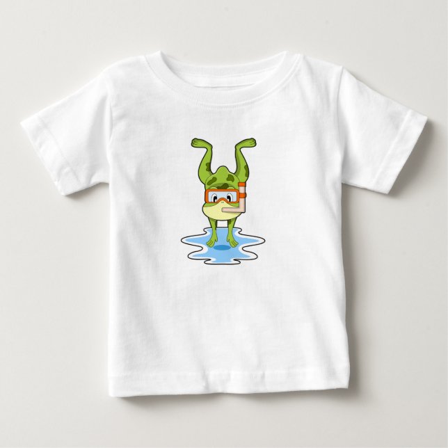 Frog at Diving with Snorkel Baby T-Shirt (Front)