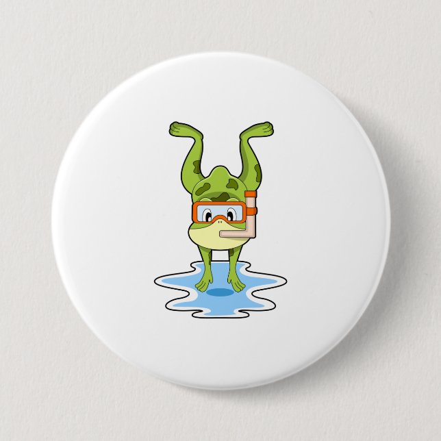 Frog at Diving with Snorkel Button (Front)