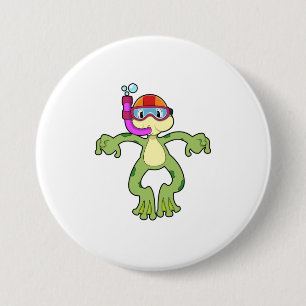 Frog at Diving with Snorkel Button