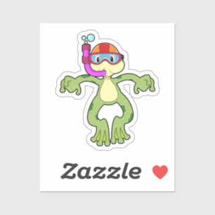 Frog at Diving with Snorkel Sticker