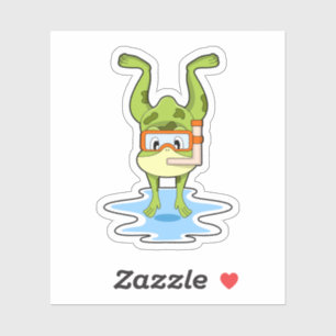 Frog at Diving with Snorkel Sticker