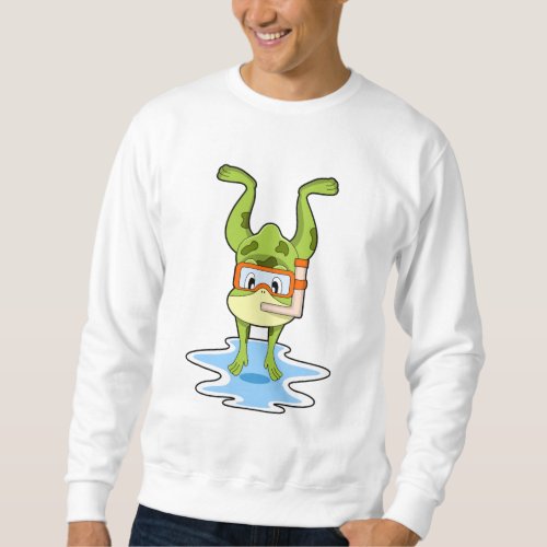 Frog at Diving with Snorkel Sweatshirt