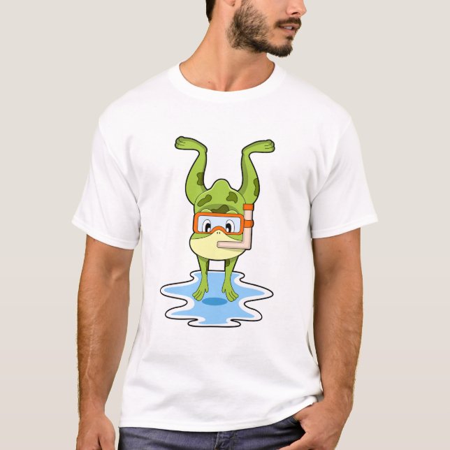 Frog at Diving with Snorkel T-Shirt (Front)