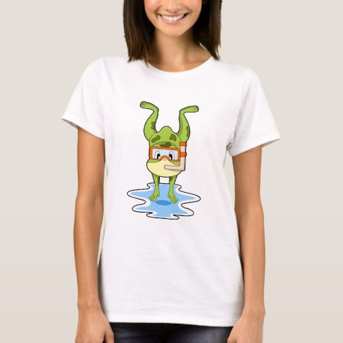 Frog at Diving with Snorkel T_Shirt