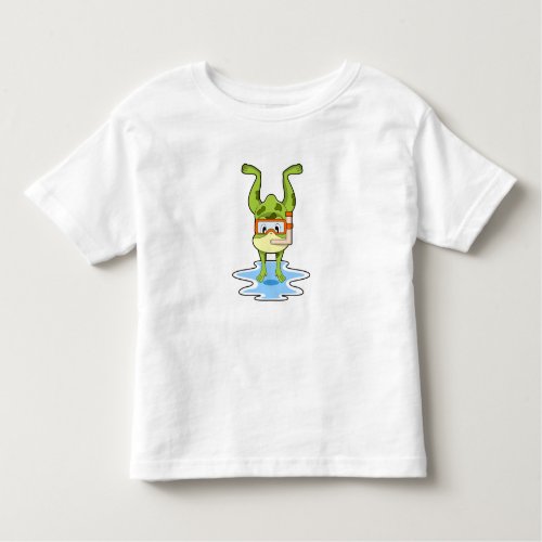 Frog at Diving with Snorkel Toddler T_shirt