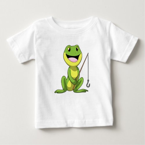 Frog at Fishing with Fishing rod Baby T_Shirt