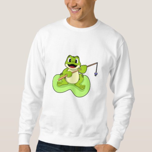 Frog at Fishing with Fishing rod Sweatshirt