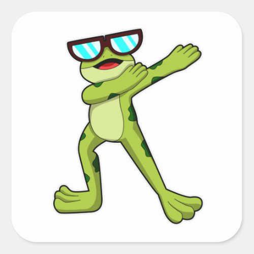 Frog at Hip Hop Dance Square Sticker