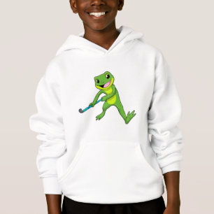 Frog at Hockey with Hockey bat Hoodie