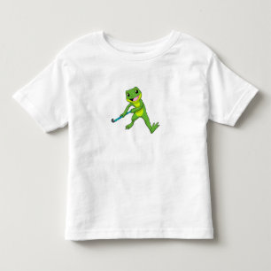 Frog at Hockey with Hockey bat Toddler T-shirt