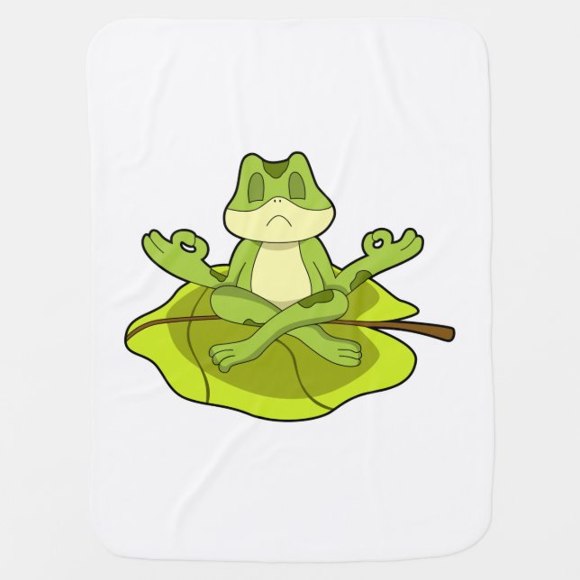 Frog at Meditate Baby Blanket (Front)