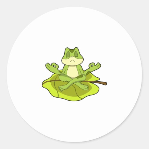 Frog at Meditate Classic Round Sticker