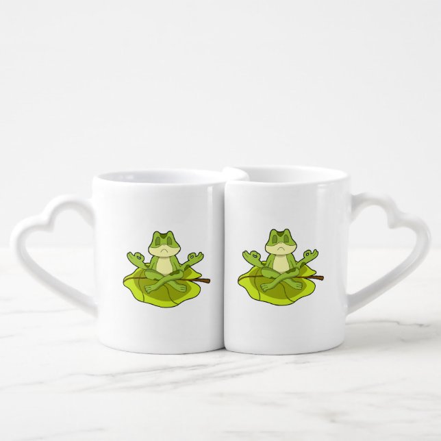 Frog at Meditate Coffee Mug Set (Front Nesting)