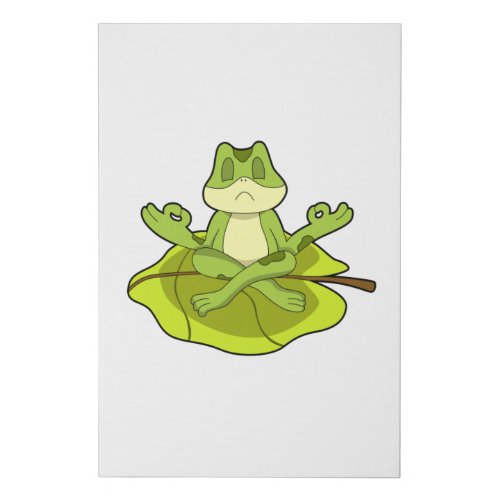 Frog at Meditate Faux Canvas Print