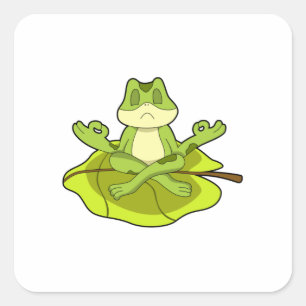 Frog at Meditate Square Sticker