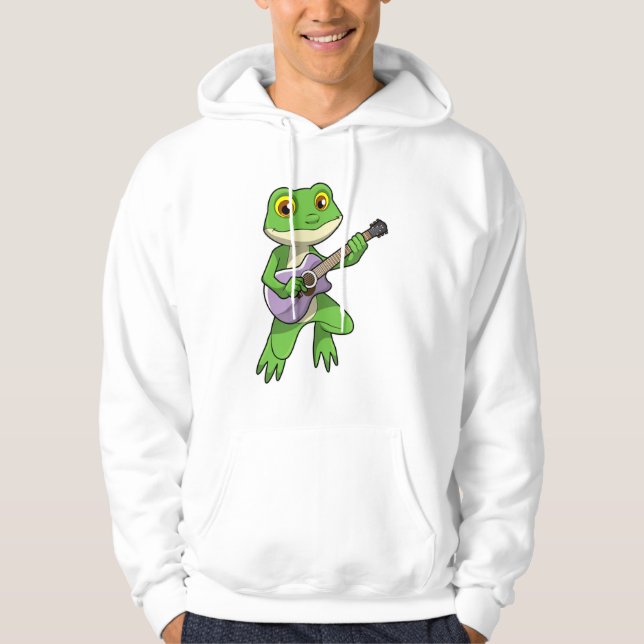 Frog at Music with Guitar Hoodie (Front)