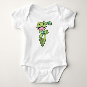 Frog at Running with Sweatband Baby Bodysuit