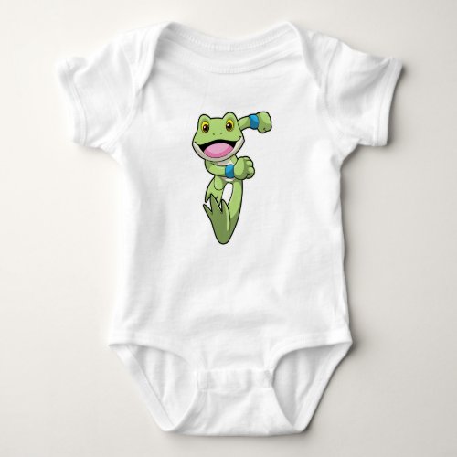 Frog at Running with Sweatband Baby Bodysuit