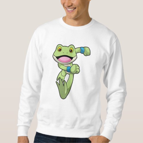 Frog at Running with Sweatband Sweatshirt