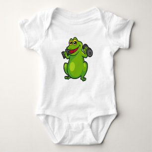 Frog at shoulder training with Dumbbells Baby Bodysuit